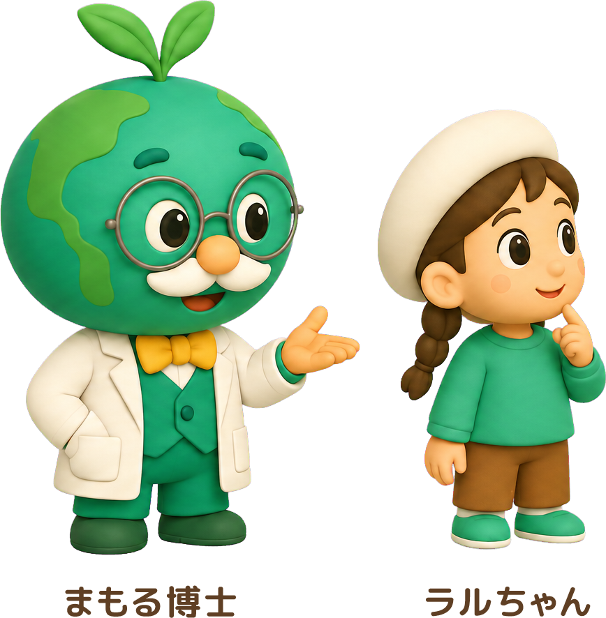 カーボンニュートラルについて紹介するキャラクター