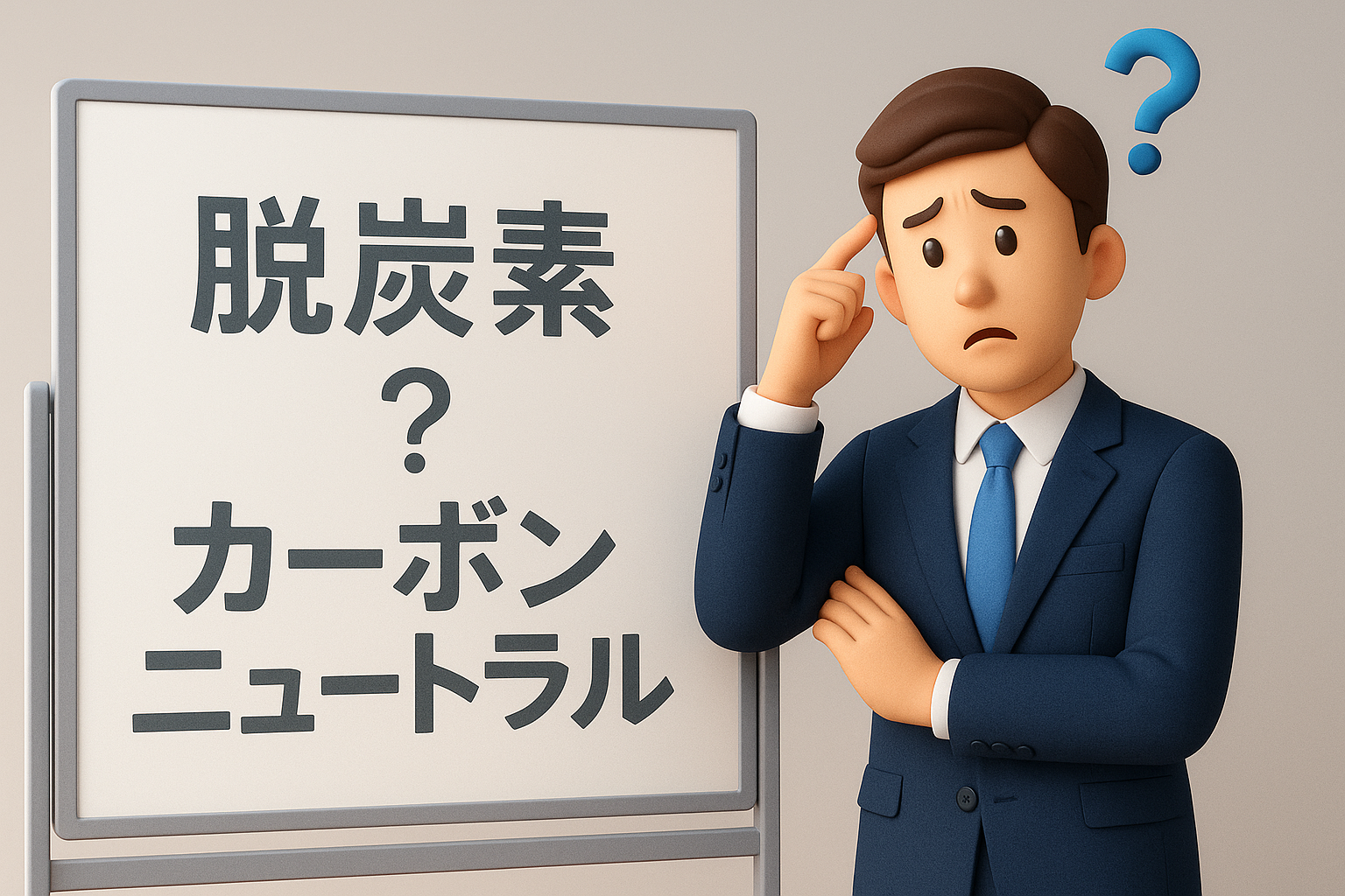 考え込むビジネスパーソンの3Dイラスト